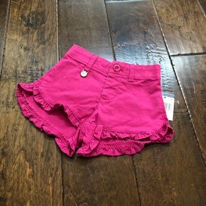 Ralph Lauren Ruffle Fuchsia Khaki Shorts 6M
